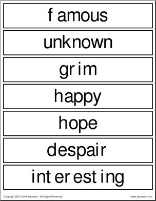 Word Wall: Opposites 2