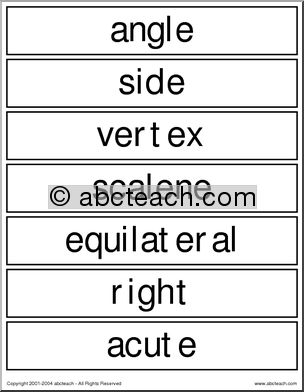 Word Wall: Triangle Words
