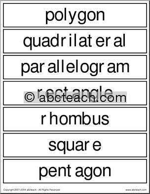 Word Wall: Geometry Shapes