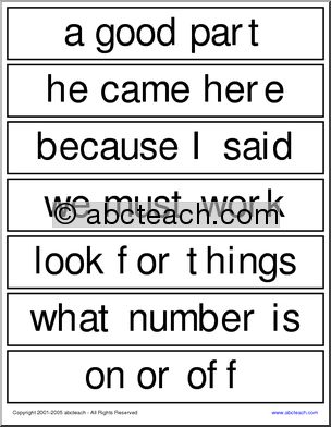Word Wall: Sight Word Phrases (set 3)