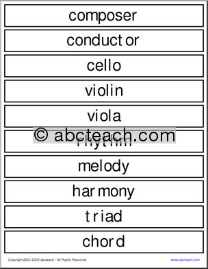 Word Wall:  Musical Terms