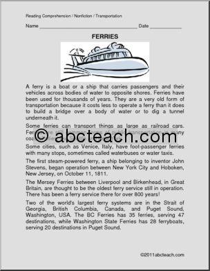 Comprehension: Ferries (elem)
