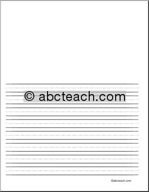Writing Paper: Blank 48 pt. – portrait, illustration space (upper elem)