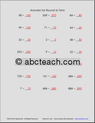 Rounding Practice Packet Math