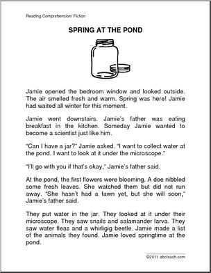 Fiction: Spring at the Pond (elem)