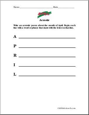 April Acrostic Form