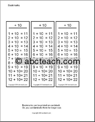 Addition (+10) Bookmarks