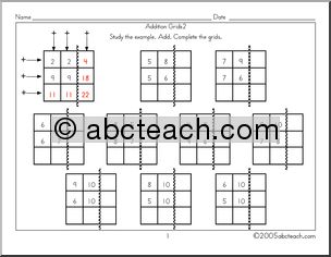 Addition Grids 2 Worksheet