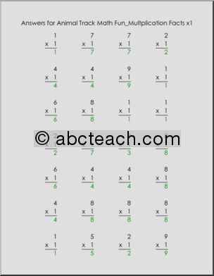 Math: Animal Trackers Practice Packet: Multiplication 1-3