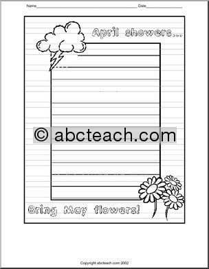 April showers…Bring May flowers (Elementary) Writing Paper