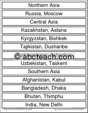Word Wall: Asia