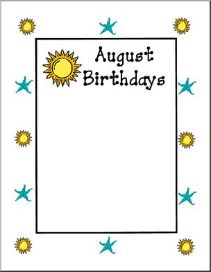 Border Paper: August Birthdays
