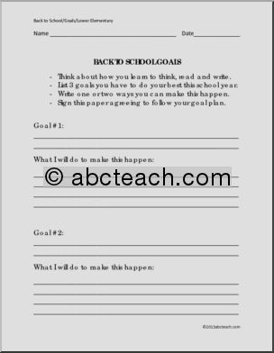 Writing Prompt: Back to School Goals (primary)
