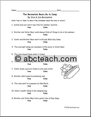 Book: The Berenstain Bears Go to Camp (Primary)