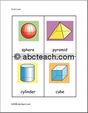 Three-Dimensional Shapes (upper elem/middle) – color Flashcards