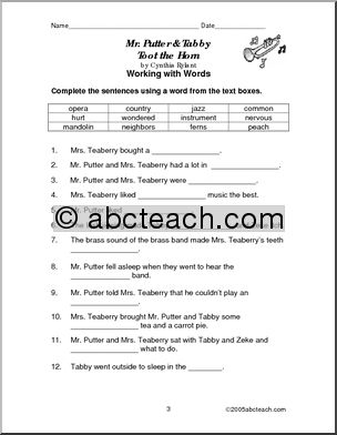 Book: Mr. Putter and Tabby Toot the Horn (primary)