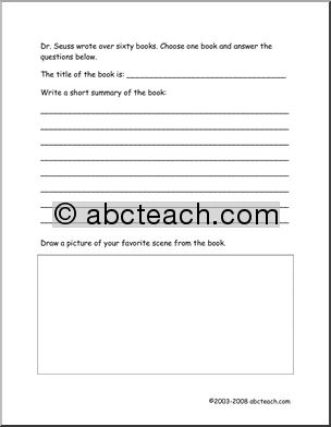 Dr. Seuss (primary) Book Report Form
