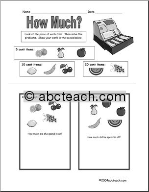 How Much…. ? part II – fruit (black and white version)