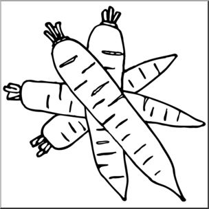 Clip Art: Carrots B&W