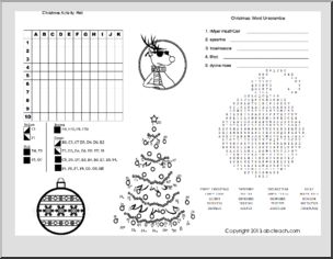 Christmas Activity Mat (upper elem/middle)