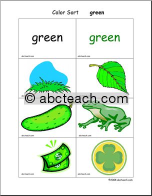 Flashcards: Color Sort – green