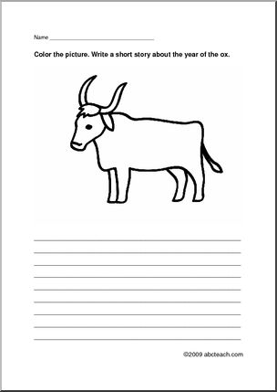 Color and Write: Chinese Year of the Ox