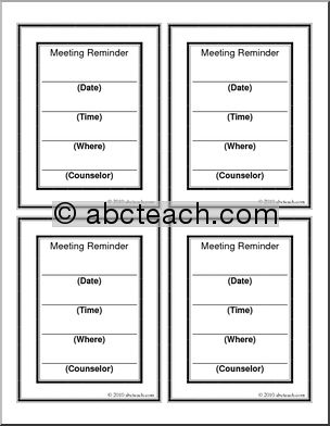 Counseling: Note; Meeting Reminder (4)