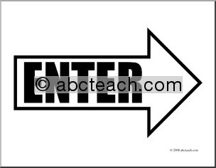 Clip art: Arrow 01 Enter Right (coloring page)