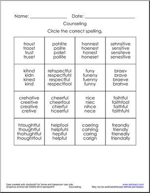 Counseling: Circle and Spell (elem)