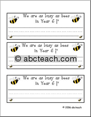 Desk Tag: We are as busy as bees in Year 6
