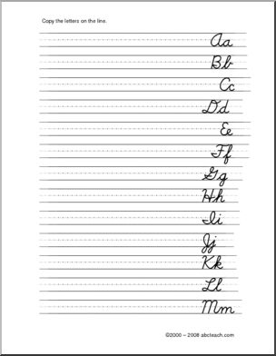 Handwriting Practice: Cursive Letters Aa-Zz for left-handers (DN-Style Font)