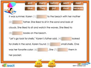 Phonics Dolch Set 4 Cloze Story’ Interactive Flipchart