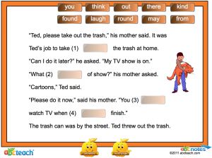 Phonics Dolch Set 5 Cloze Story’ Interactive Flipchart