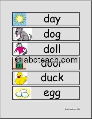 Dolch Nouns: Illustrated Word Walls Set 2 (color)