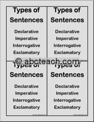 Sentence Type (4) (b/w) Flashcards