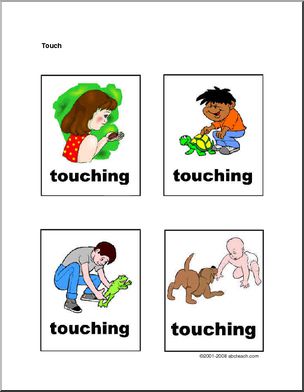 Flashcards: Senses – Touch (Arial Lettering)