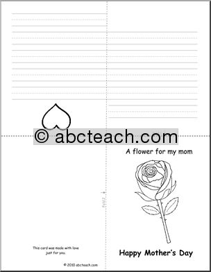 Greeting Card: Mother’s Day Flower (foldable) (b/w) (k-1)