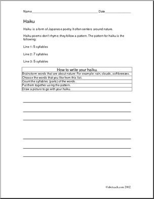 How to Write a Haiku (primary)’ Poetry