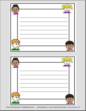 Note Pad: Kids with Stationary Lines