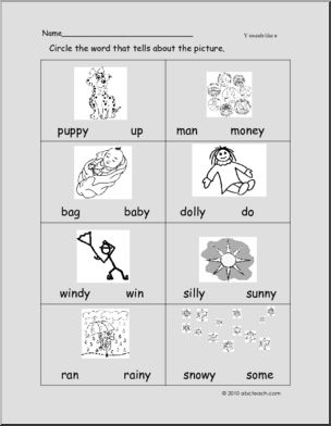 “Y” Ending Words (primary) Phonics