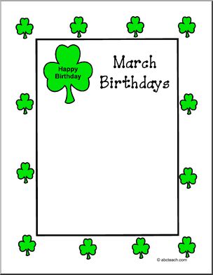 Border Paper: March Birthdays