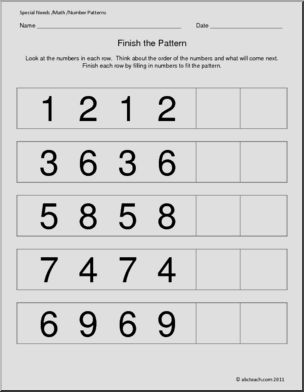 Special Needs: Math – Number Patterns
