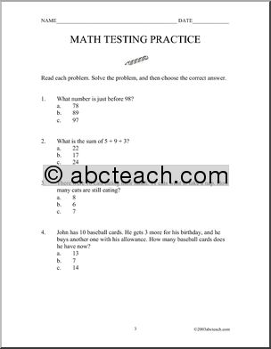 Math (level 2) Testing Practice