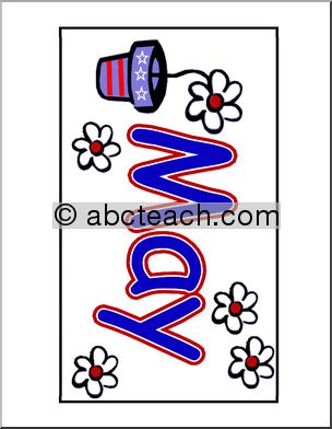 Calendar: May (header) – patriotic