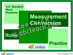 Math – U.S. Standard Conversion Word Problems (grade 5) Interactive Notebook