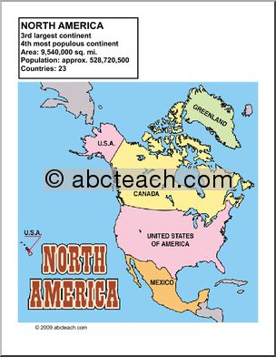 Mini Office: Geography Ã± Continents North and South America (color)
