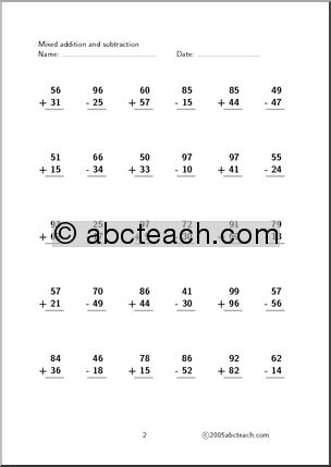 Worksheet: Mixed Practice (1-100) Set 2