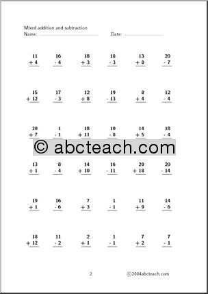 Worksheet: Mixed Practice (1-20) Set 1
