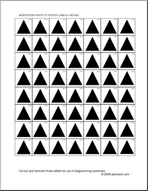 Colored Tiles: Parts of Speech – Nouns (for Montessori)