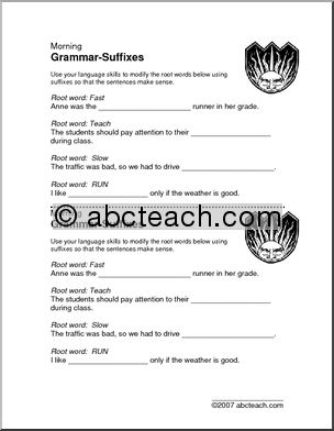 Suffixes (elem) Morning Grammar